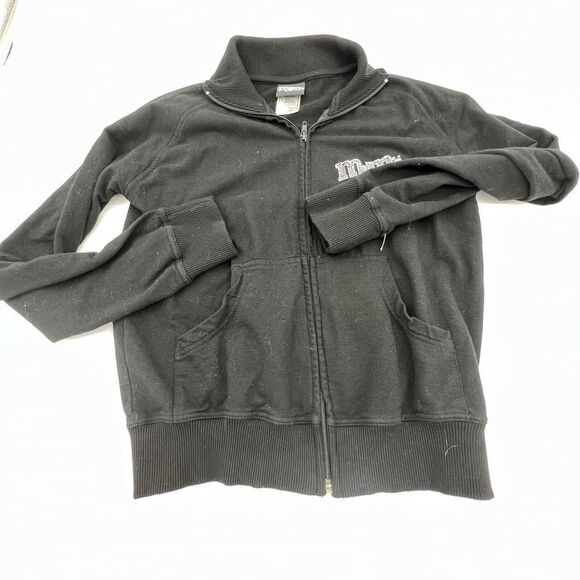 M&M World Womens Long Sleeve Zip Up Sweatshirt Size Small Black Multicolor Gems - Picture 1 of 5